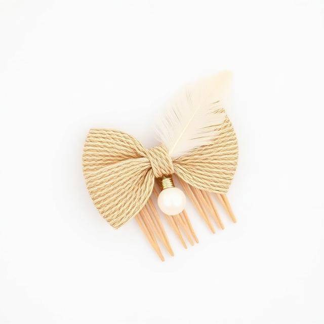 Peina Lazo Rafia Natural chic Rafia + pluma + perla · Boho invitada