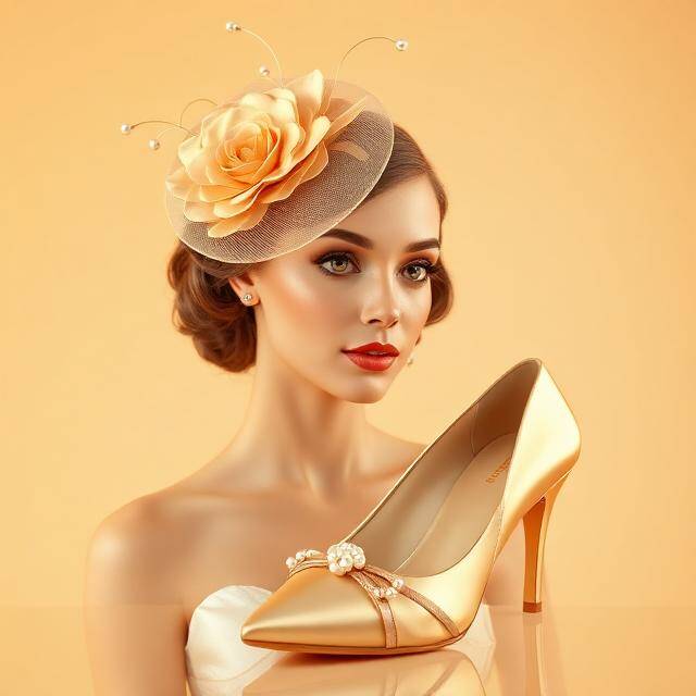 Set Novia Amor Eterno Oro Luz dorada Diadema flores nude + salón oro joya · Cálida