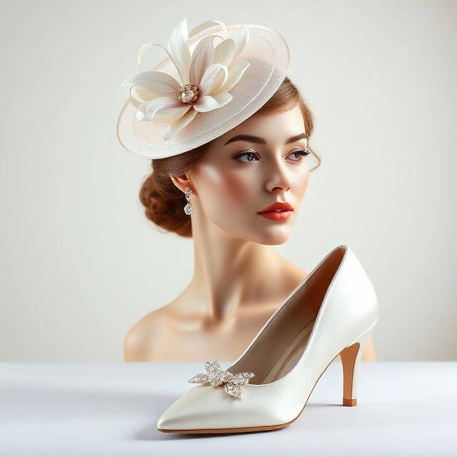 Set Novia Amor Eterno Marfil Pureza total Pillbox plumas + salón joya marfil · Clásico