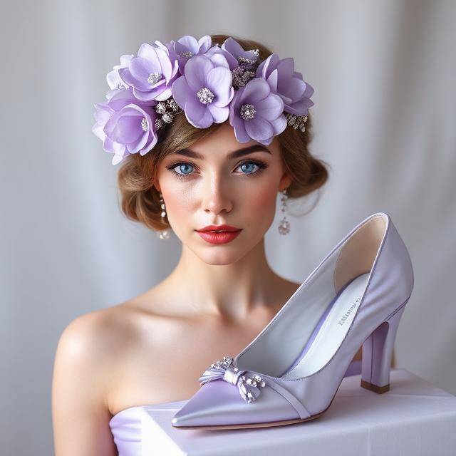 Set Novia Amor Eterno Lila Sueño lavanda Corona lila + salón charol lila · Romántica