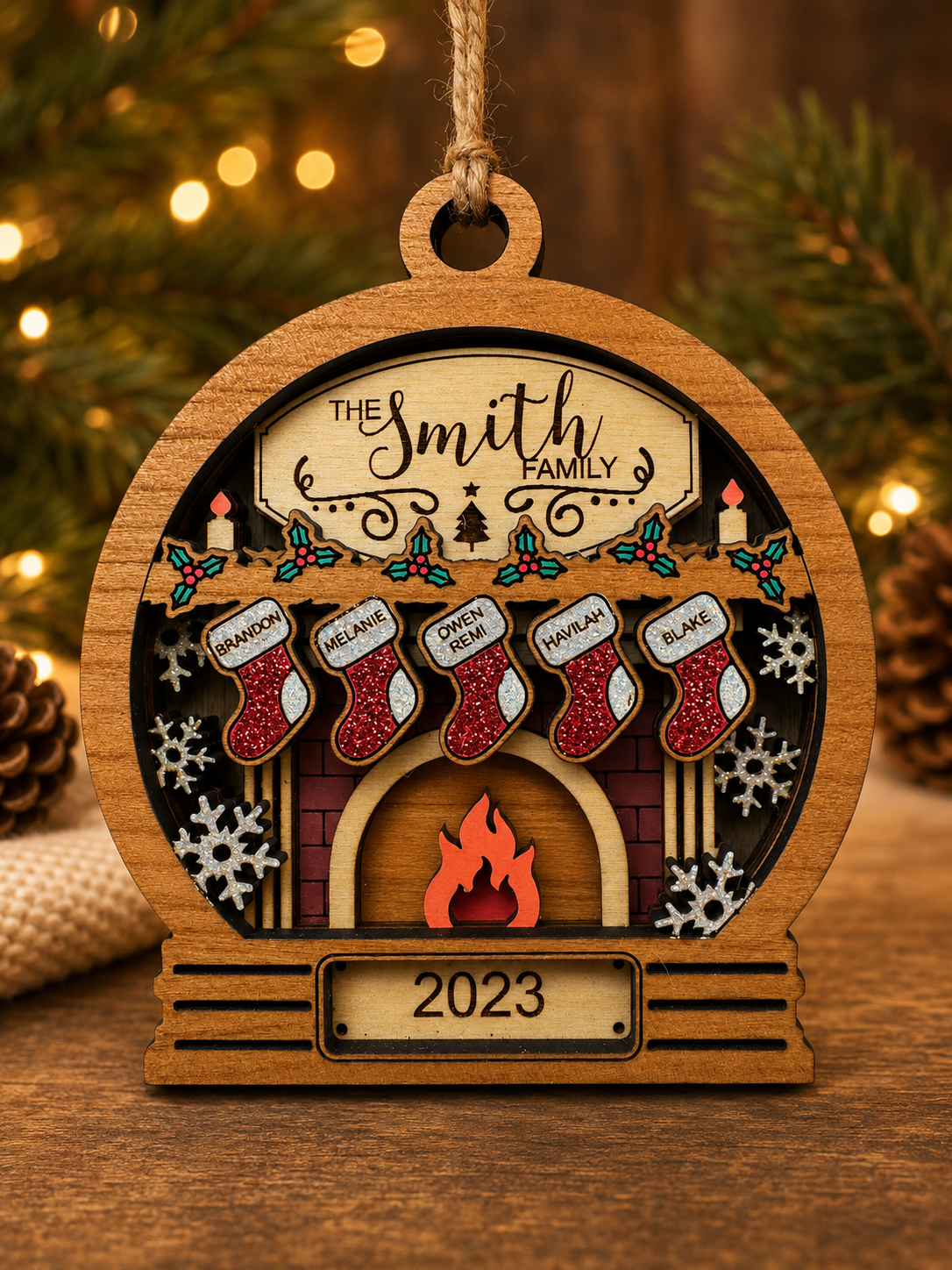 Cozy Fireplace Christmas Ornament