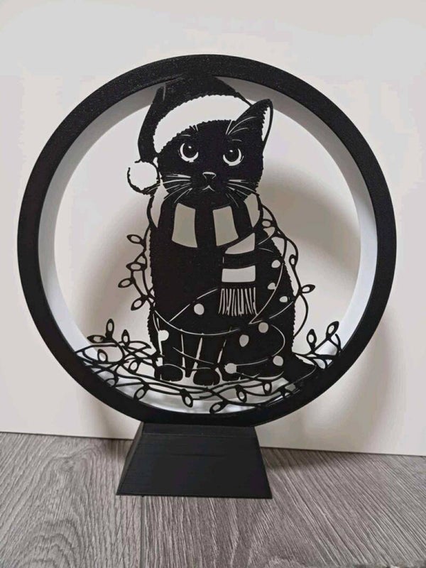 Lampa - Julig kattmotiv