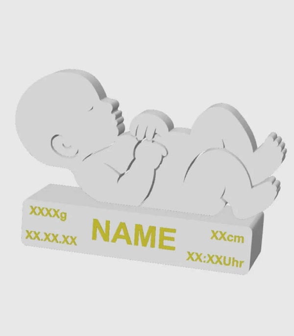 Nyfödd med födelseuppgifter