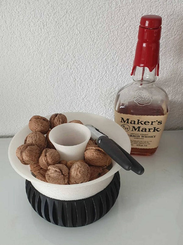 Snacks skål - med inbyggd papperskorg