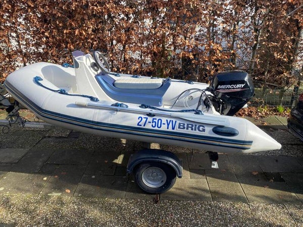 Brig 330 + 15 pk mercury en kalf trailer