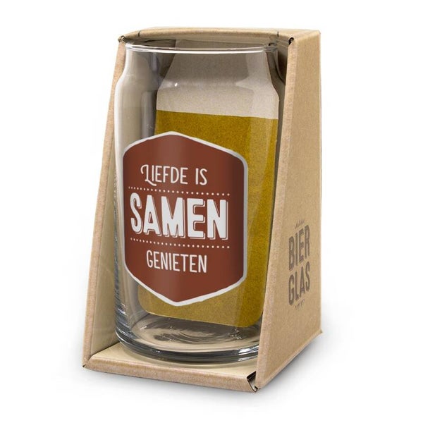 Bierglas, liefde is.