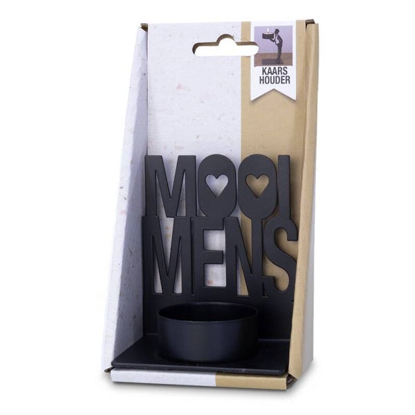 Metalen waxinehouder. Mooi mens.