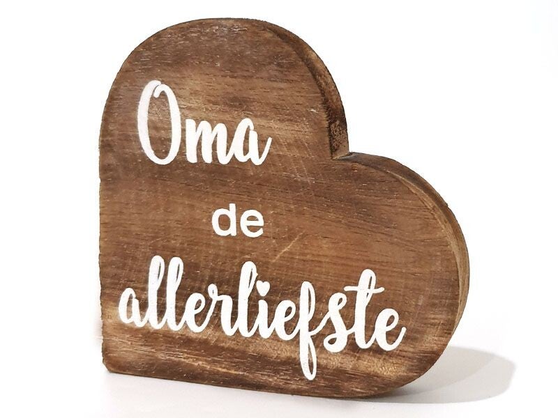 Houten hart Oma