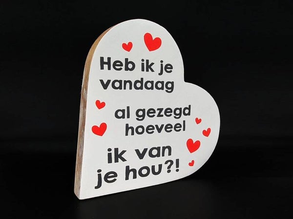 Houten tekst hart groot