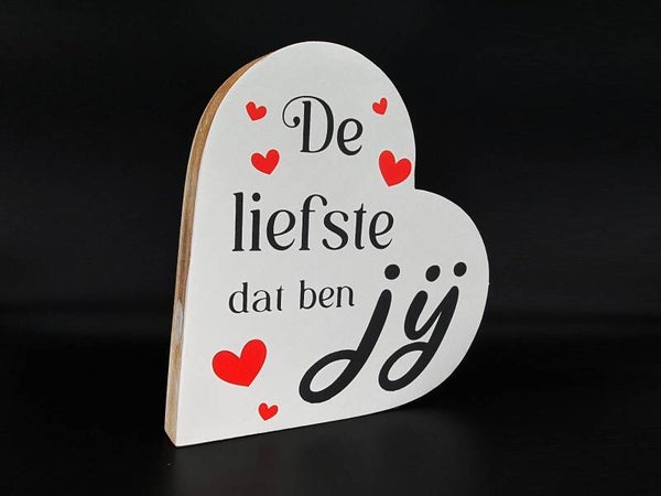Houten groot tekst hart.