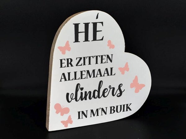 Houten tekst hart groot.