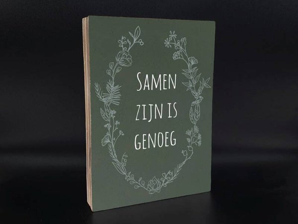 Houten tekstblok.