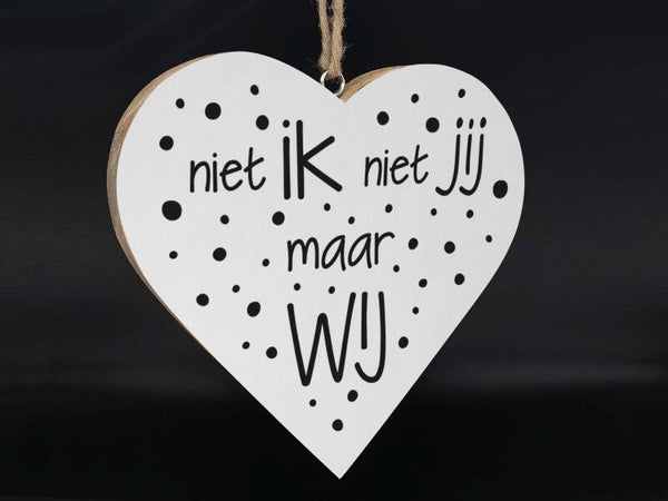 Houten hangend hart groot.