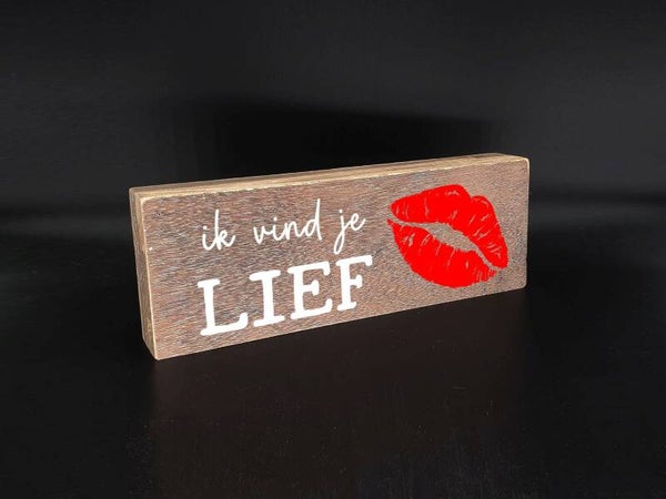Houten tekstblok.