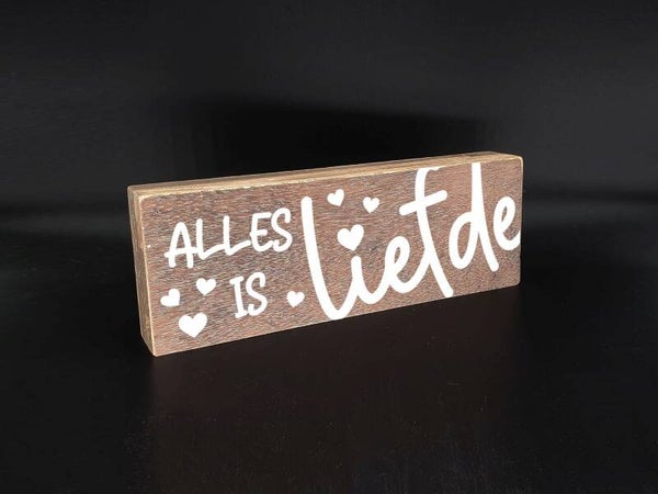 Houten tekstblok.