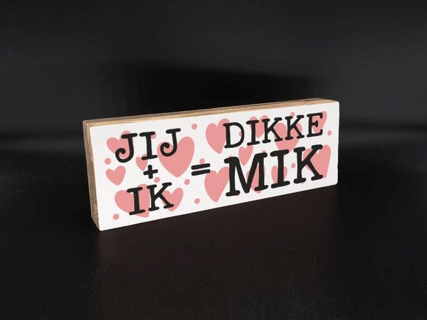 Houten tekstblok.