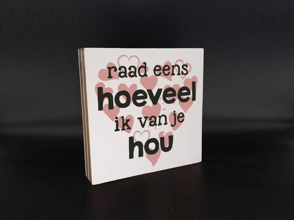Houten tekstblok.