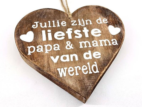Hangend hart, hout.