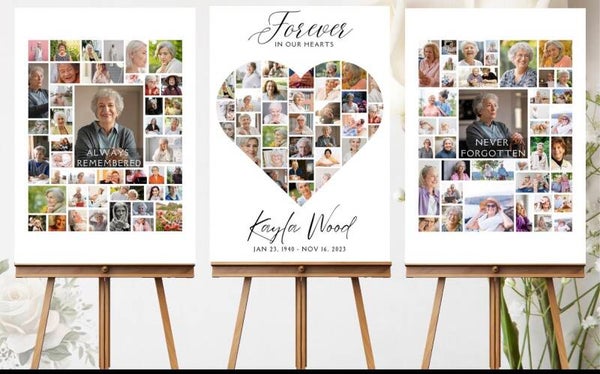 Eternally Remembered Memorial Photo Board