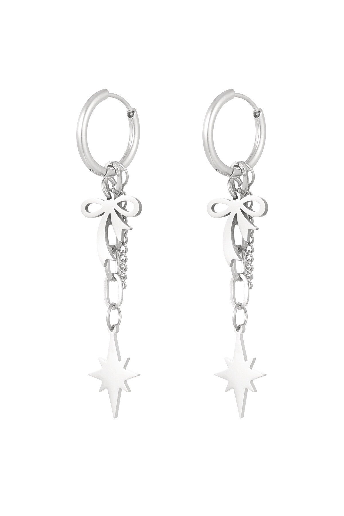 Oorbellen strikjes - zilver