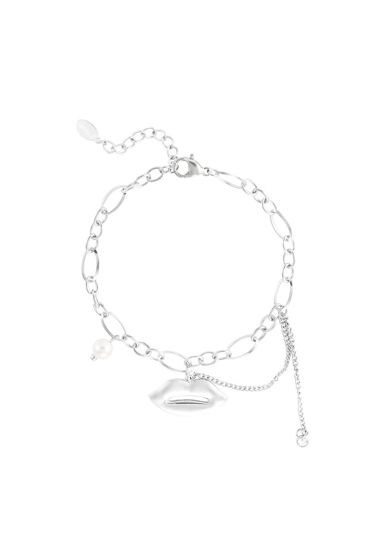 Armband lips - zilver