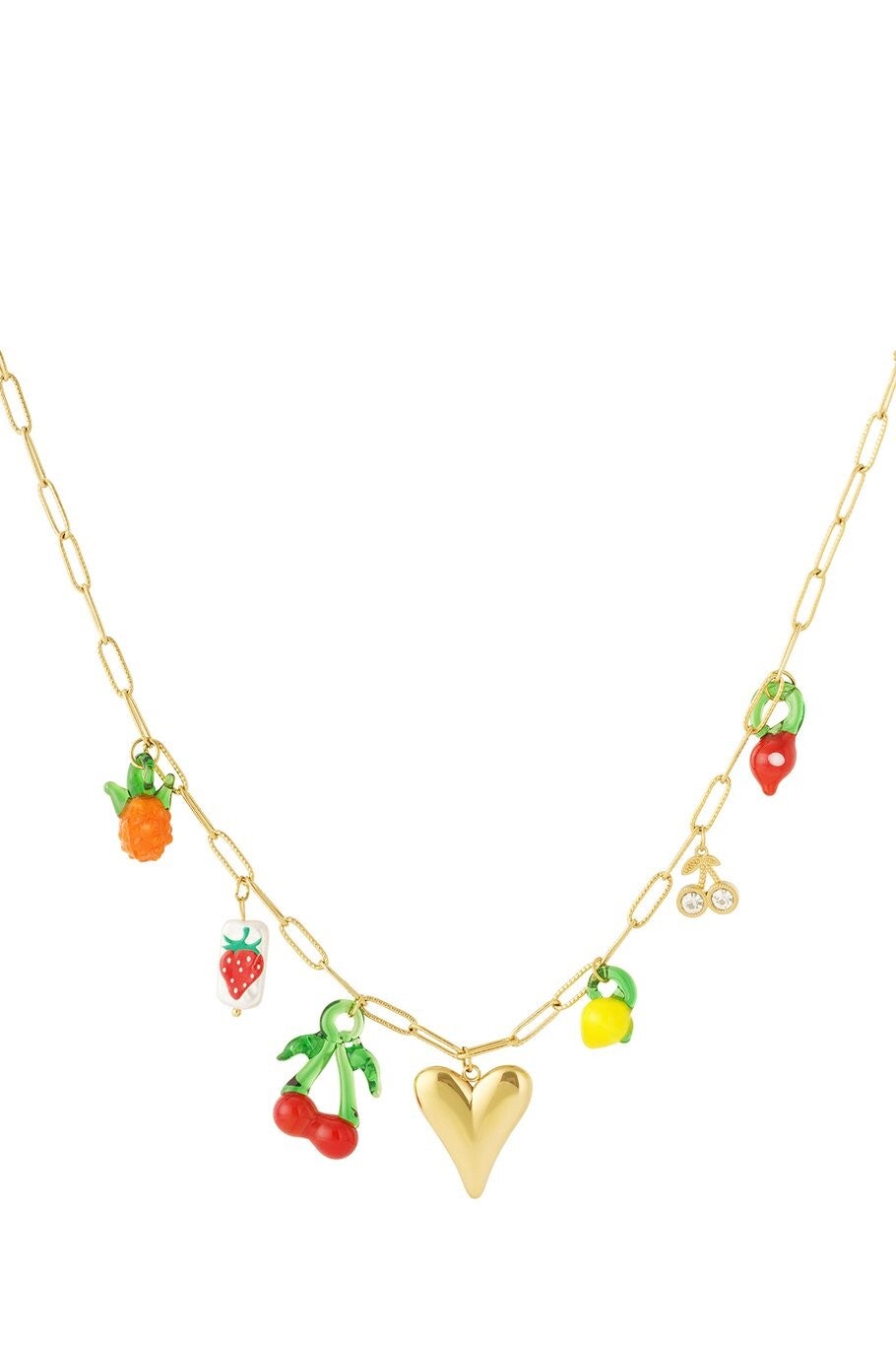 Ketting bedel cherry - goud