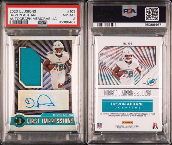 De’von Achane #109 - 2023 Panini Illusions - Graded 8 PSA