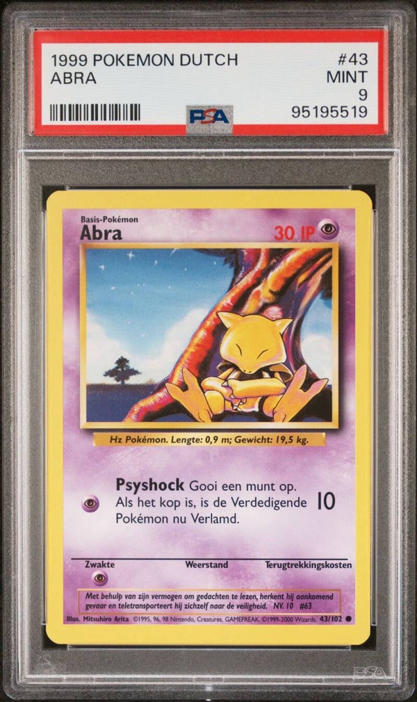 Abra 43/102 Base - Dutch - Graded 9 PSA