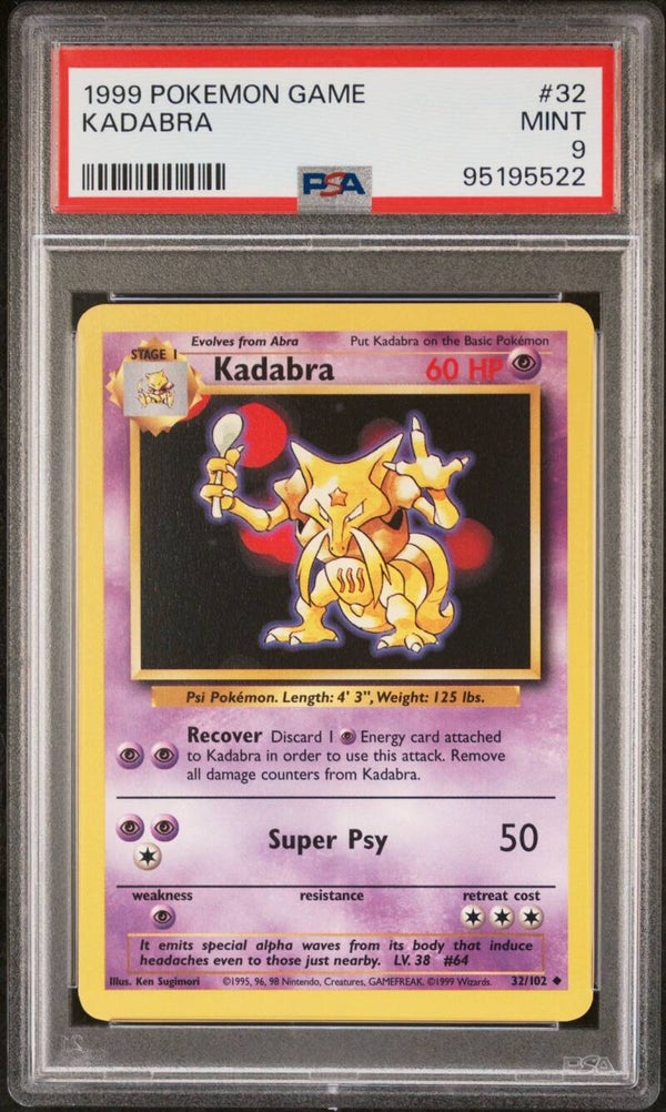Kadabra 32/102 Base - Graded 9 PSA