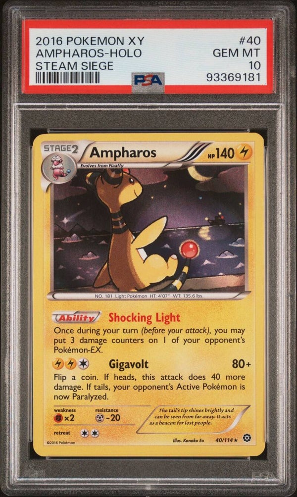 Ampharos 40/114 Holo - Graded 10 PSA
