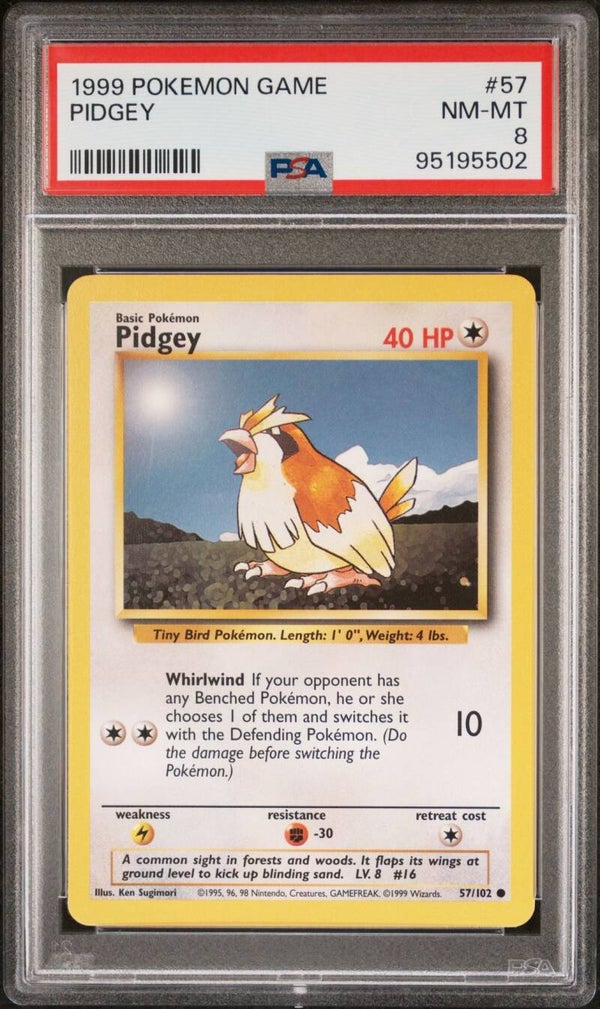 Pidgey 57/102 Base - Graded 8 PSA