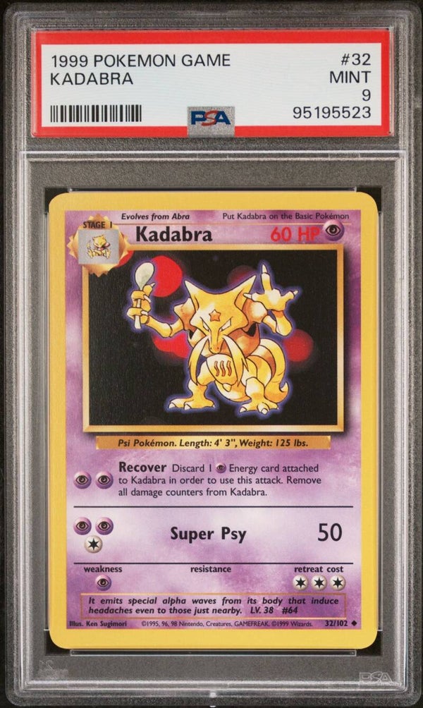 Kadabra 32/102 Base - Graded 9 PSA