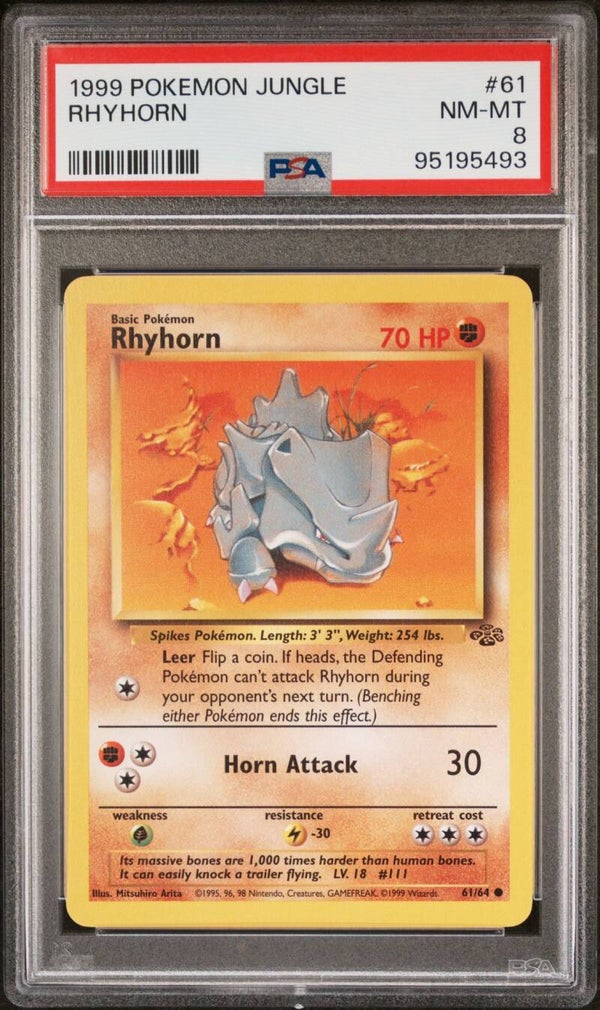 Rhyhorn 61/64 Jungle - Graded 8 PSA