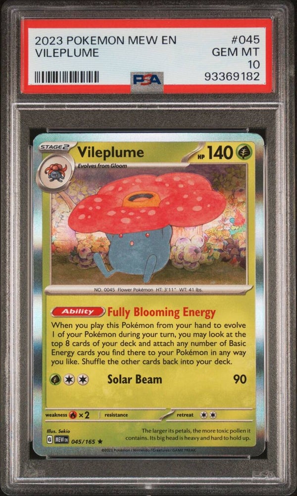 Vileplume 045/165 Holo - Graded 10 PSA