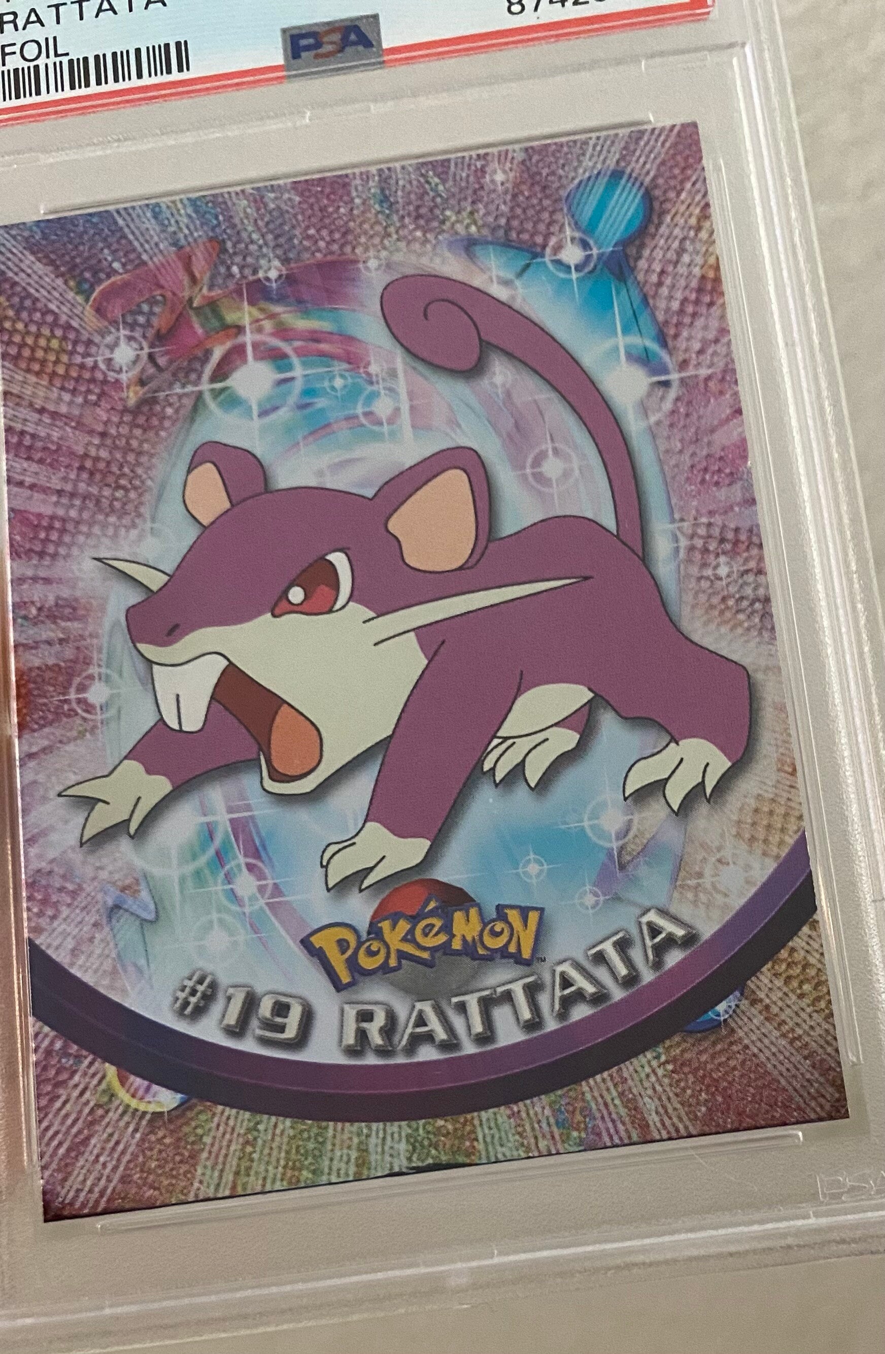 1999 Topps Pokemon Rattata #19 Foil - Graded 8 PSA