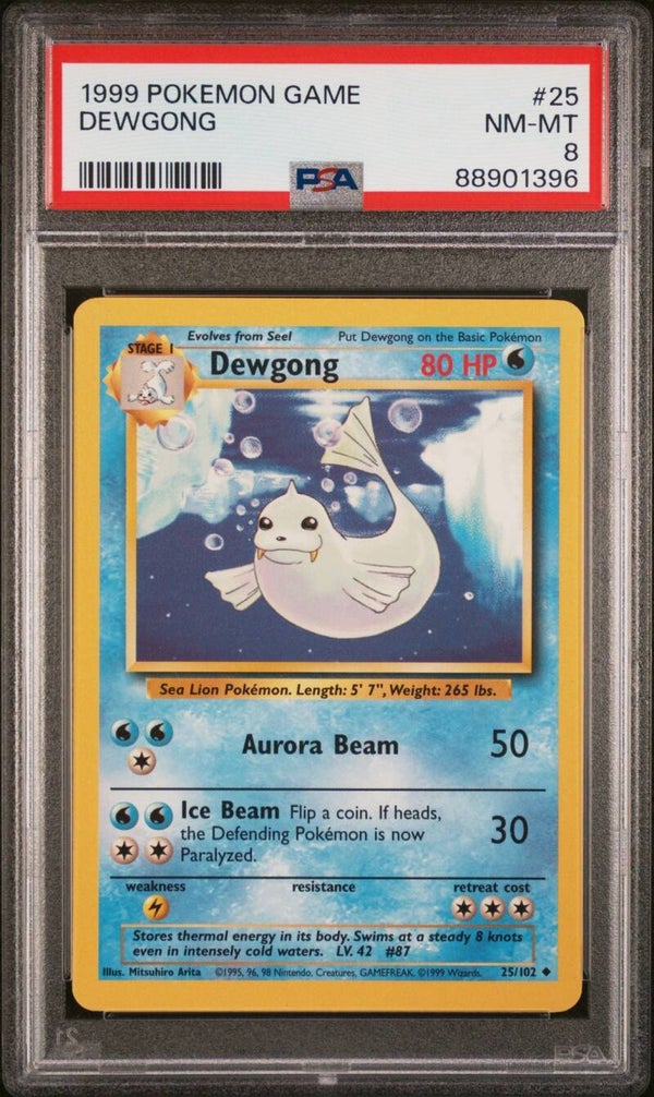 Dewgong 25/102 Base - Graded 8 PSA