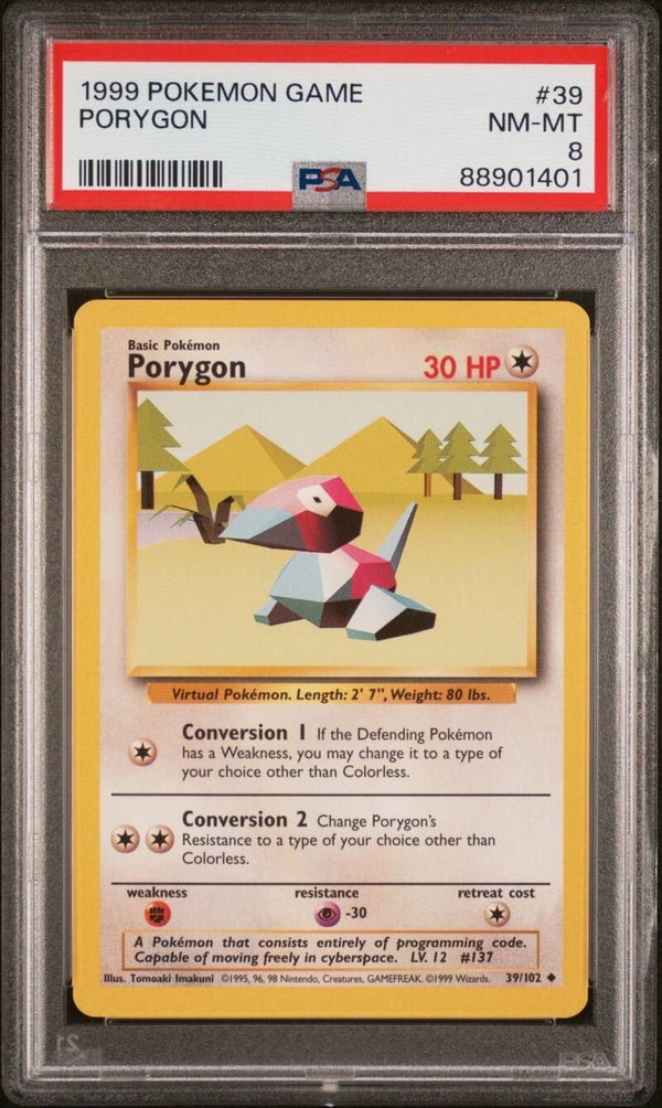 Porygon 39/102 Base - Graded 8 PSA