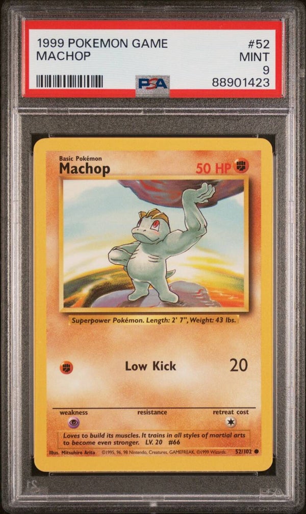 Machop 52/102 Base - Graded 9 PSA