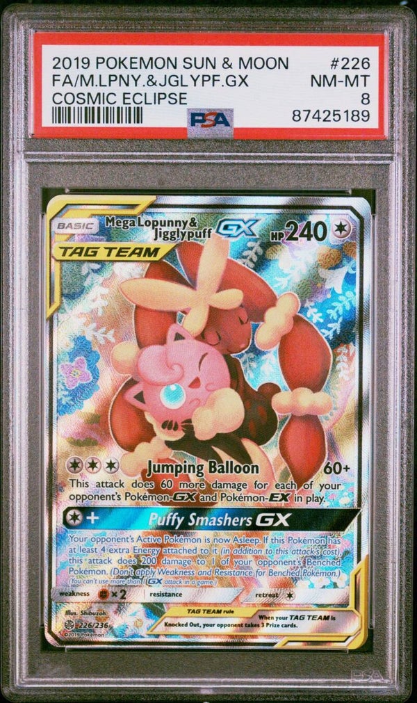 Megalopunny Jigglypuff GX 226/236 - Graded 8 PSA