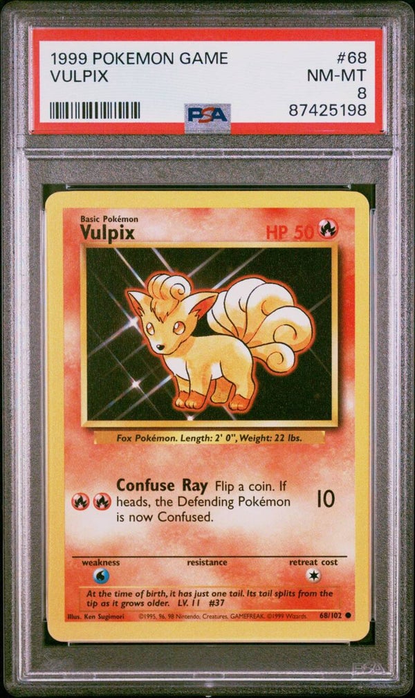 Vulpix 68/102 Base - Graded 8 PSA