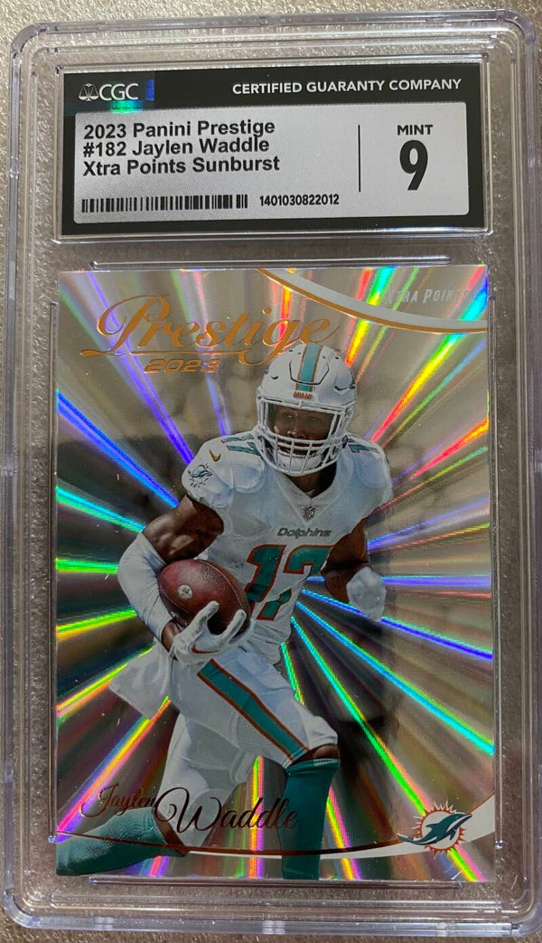 Jaylen Waddle #182 - Xtra Points Sunburst - Graded 9 CGC
