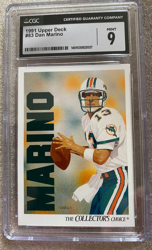 Dan Marino #83 - 1991 Upper Deck - Graded 9 CGC