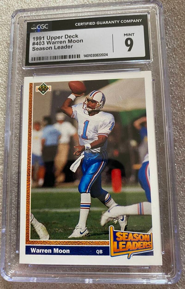 Warren Moon #403 - 1991 Upper Deck - Graded 9 CGC