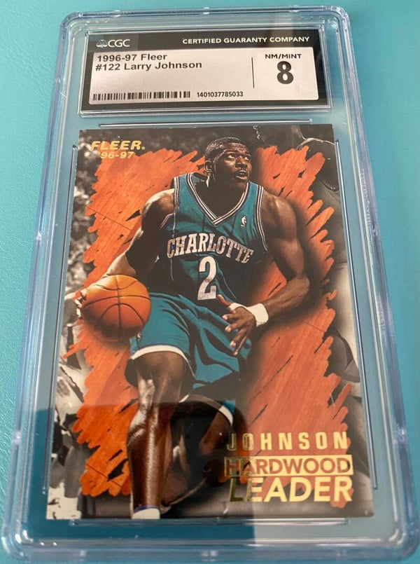 Larry Johnson #122 - 1996-97 Fleer - Graded 8 CGC