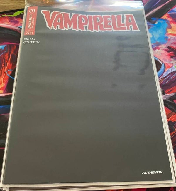 Vampirella #1 2026 - CVR R - Blind Bag Black Blank Authentix