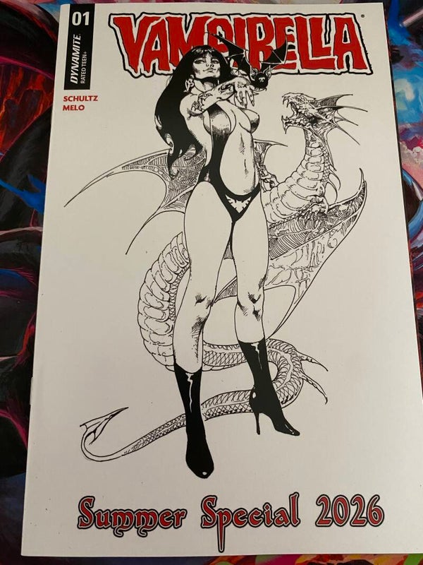 Vampirella Summer Special 2026 #1 - CVR O B&W Art by Robert Castro