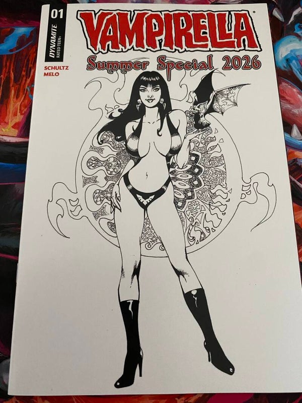 Vampirella Summer Special #1 - CVR K Blind Bag B&W Art by Robert Castro