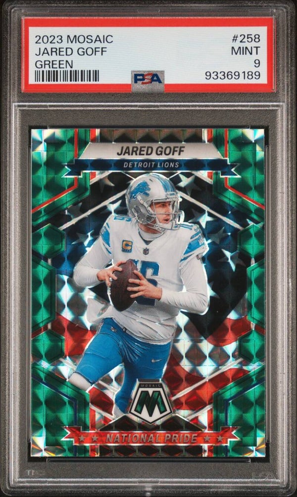Jared Goff #258 - 2023 Panini Mosaic - Graded 9 PSA