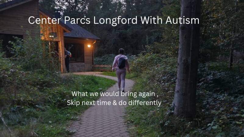 Child walking through Center Parcs Longford Forest on an autism family holiday in Ireland