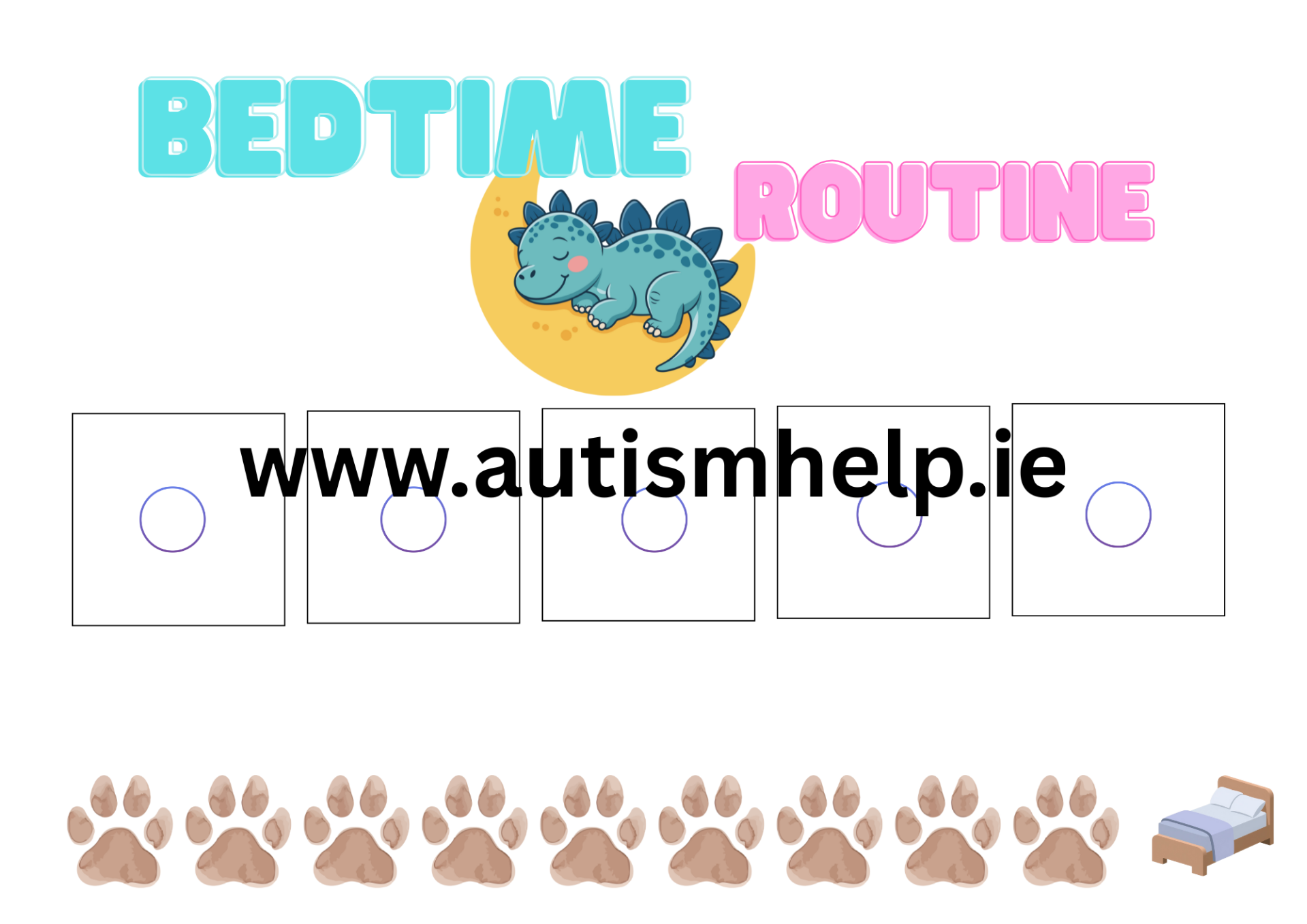 Bedtime Routine Visual Board - Dinosaurs